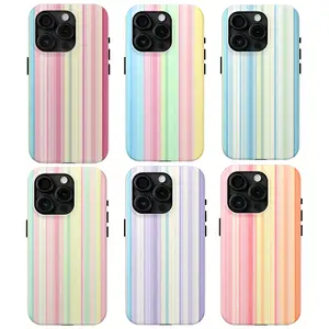 Soft and Vibrant striped dual-layer protective case, a sturdy and durable two-in-one protective case, suitable for iPhone 17/16/15/14/13/12 ProMax/Plus/Pro, Samsung Galaxy S26/S25/S24 Ultra series, Summer phone case, Beach Phone Case, Gift