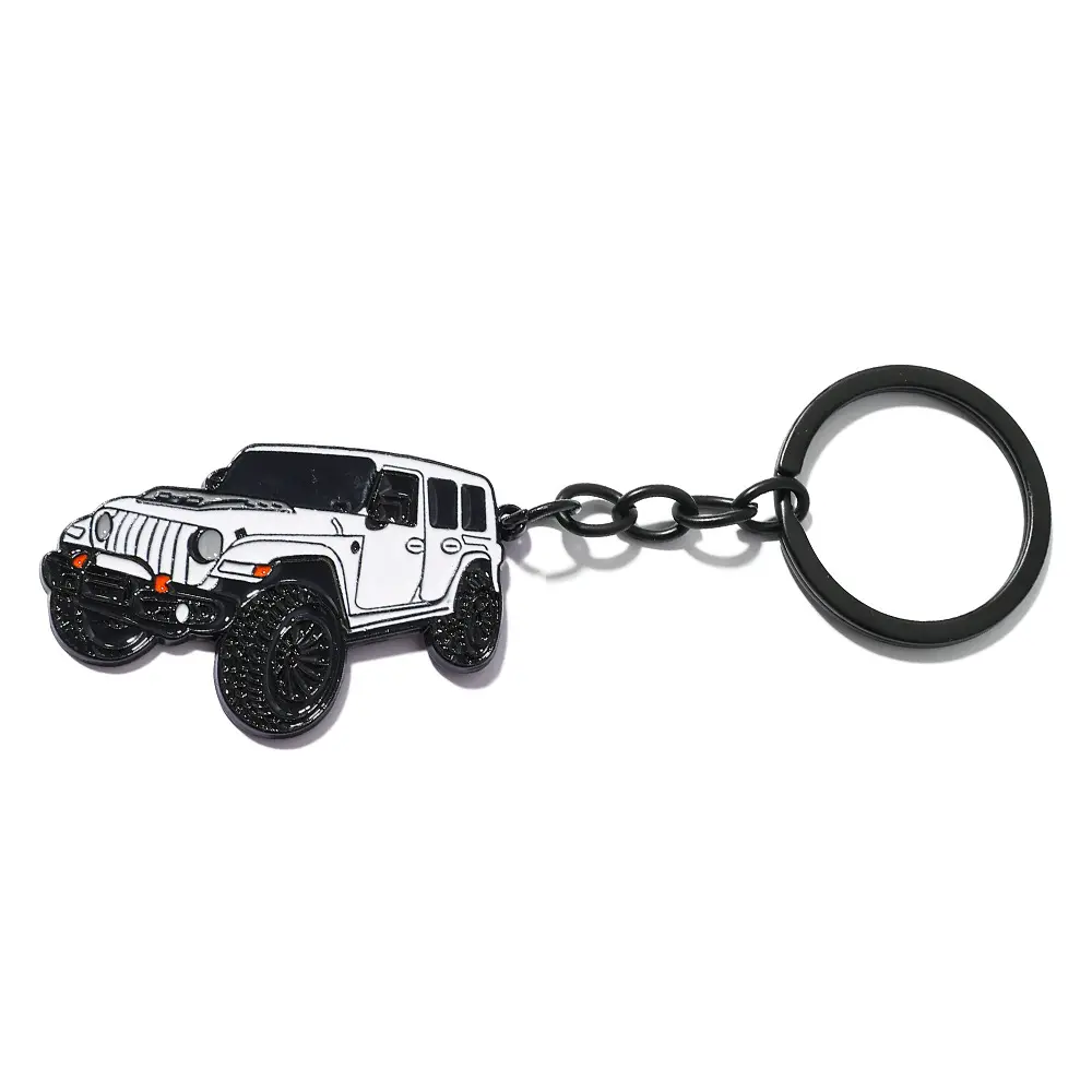 Car Keychain - Key Ring for Car Keys, Jeep Wrangler Rubicon JL/JKU Interior Decoration Accessory Compatible with 2023-2024 Models