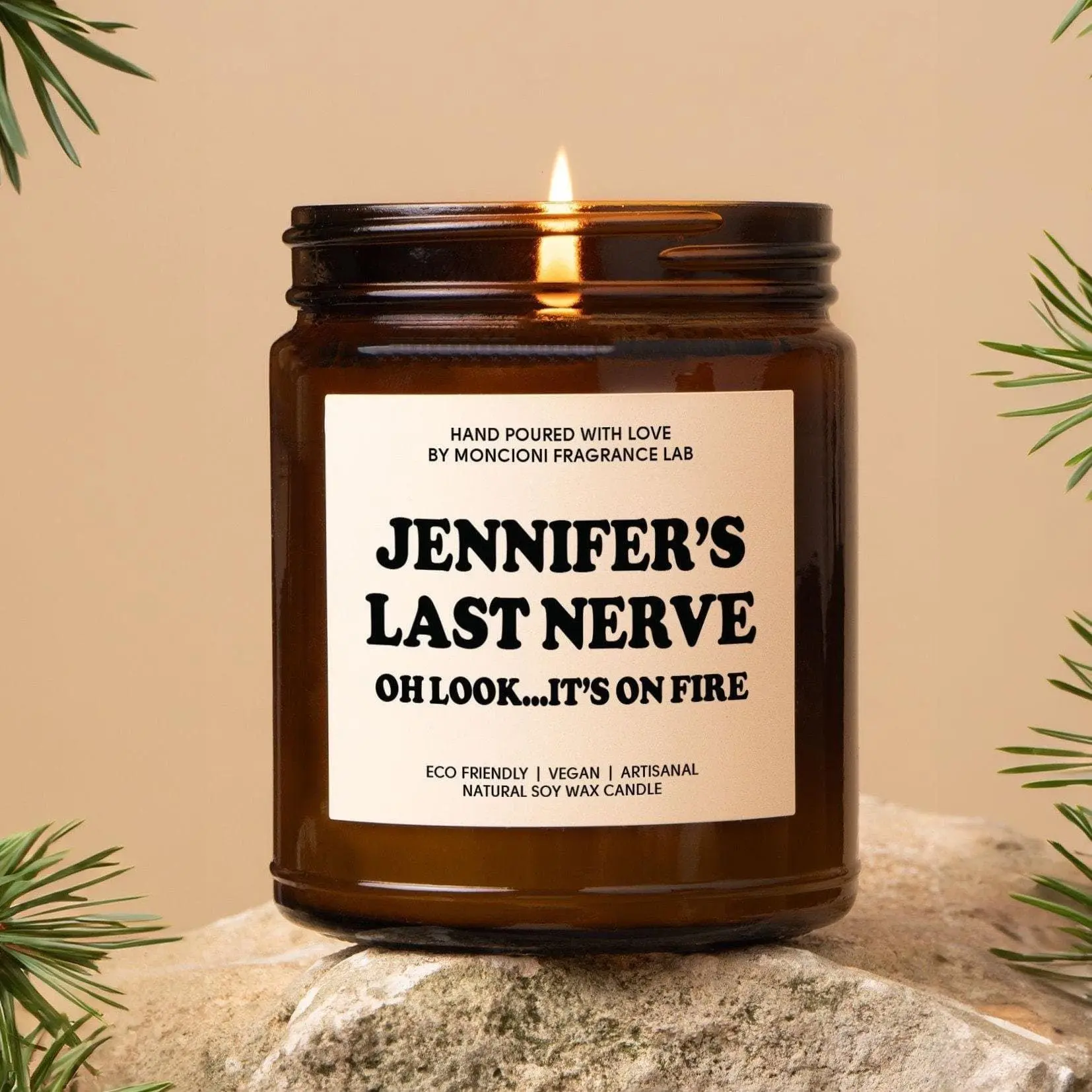 Custom Last Nerve Soy Candle - Funny Personalized Candle, Custom Gift Idea, Friendship Candle, Unique Gift for Any Occasion