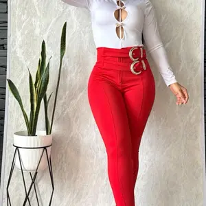 Leggins 2 hebillas brill lados rojo