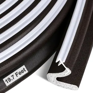 Door Weather Stripping Door Seal, Long Door Insulation Strip for Large Gap,Easy Cut to Size and  for Replacing The Old Worn Out Seal (19.7 , Brown)