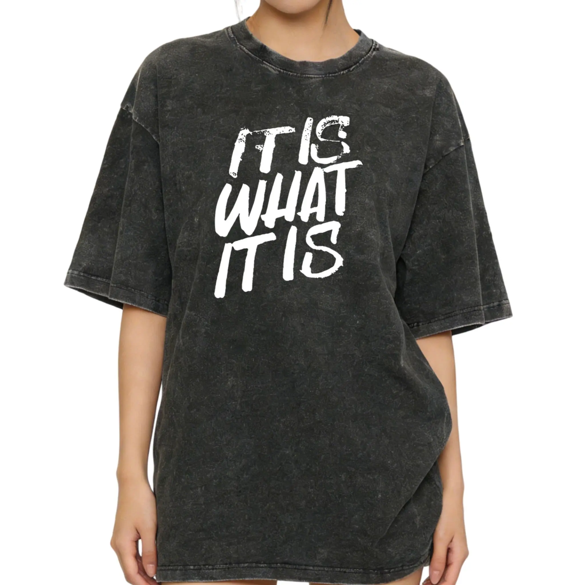 Casual Washed T-Shirt Featuring the Statement "That's Just How It Is" for a Bold, Stylish Look