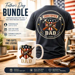 Personalized Dad Gift Set — Father's Day Bundle (Shirt + Mug)