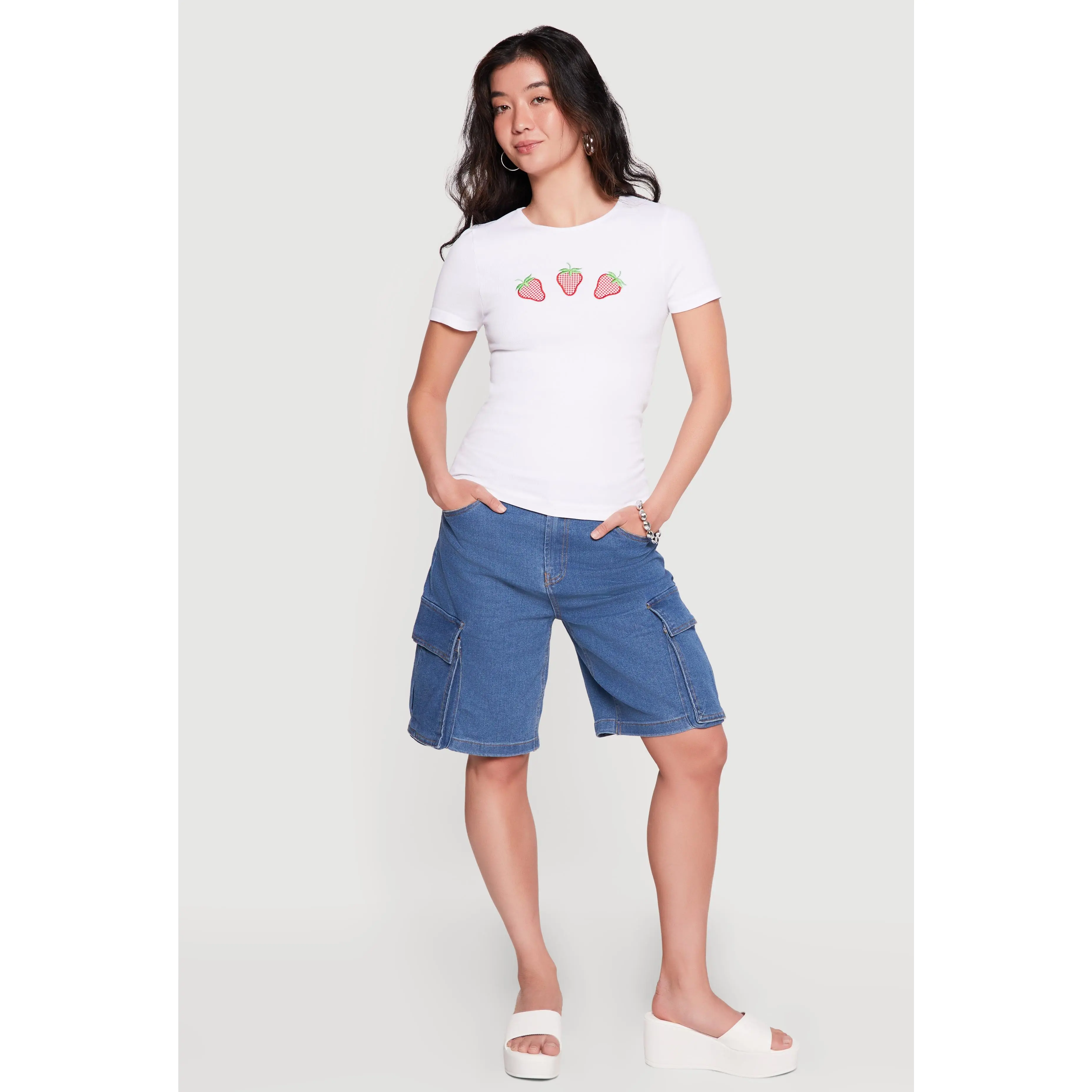 Seamless Compression Rib Knit Fruit Graphic Tee