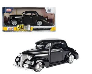 1939 Chevrolet Coupe Lowrider Black "Get Low" Series 1:24 Diecast Model Car by Motormax