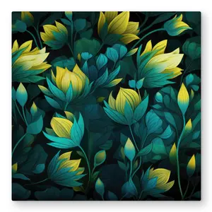 MWW C1MP3232GBPX79 32x32 in. Floral Intense Bloom Black Metal Print Wall Art, Stunning Home Decor Piece