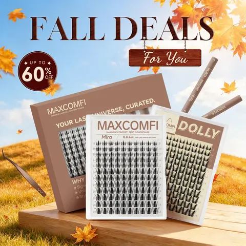 MaxComfi Lash Cluster Kit - 0.05mm Comfortable & Stylish Anime Bunny Style Cartoon Eyelashes, DOLLY/Mira Waterproof Adhesive, Super Soft Thin Band, Long-Lasting, Easy-to-Apply Beginner-Friendly DIY for Makeup Transformation
