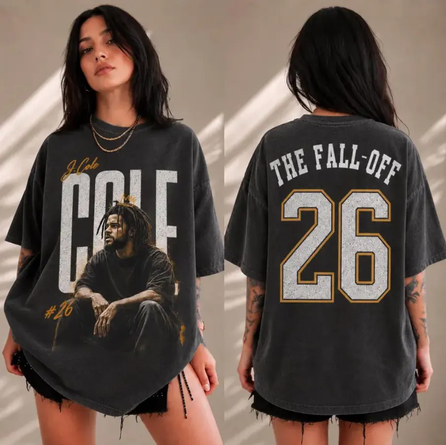 Vintage J. Coleee The Fall Off Jersey T-Shirt, Retro Hip Hop Graphic Tee, Double Sided Urban Graphic Shirt, Comfort Streetwear Apparel, Rap Music Fan Gift, Unisex Casual Top