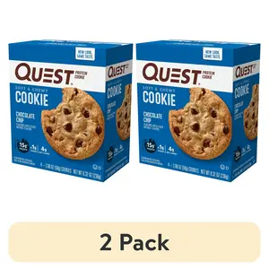 (2 pack) Quest Soft & Chewy Protein Cookie, High Protein, Chocolate Chip, 4 Count