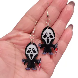 Halloween Horror Ghost Face Earrings