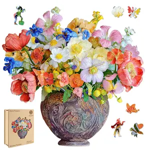 Delobil Premium Thick Puzzles for Adults with Puzzle Saver, Unique Adult Jigsaw Puzzles, Brain Teaser Family Game Gift, Leisure Time Fun Challenge & Stress Relief-Flowers-200pcs