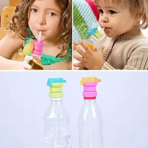 2 Piece Children Water Cup Lids, Leak-Proof Juice Soda Bottle Caps with Straw, Safe Drinking Straw Cup Lid, Perfect for Kids, Holiday Gifts, Drinkware