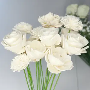 Cream Sola Wooden Flower Bouquet | July Cream Bouquet | 5+ Signature Flowers and Filler Flowers