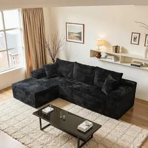 【2 Packages Shipping】105″ Modern Chenille Soft Cushion Modular Sofa Set, L-Shaped Modular Living Room Sofa Set, Boneless Sectional Couch home Sofa family Couch boneless couches for living room