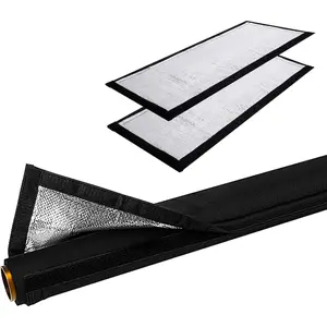 2 Pcs 3 Layers Outdoor Pipe Cotton Insulating Tube, 24 x 8 Inch 600D Water Pipe Insulation Wrap, Universal Winter Pipes Insulation Sleeve for Freeze Protection