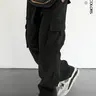 Men's Plain Waist Casual Cargo Pants, Loose Street Fashion Zipper Casual Slant Pocket Trousers, Pants for Men, Summer Work Outfits, Men's Bottoms, Casual Streetwear Trousers, Adjustable Waist Pants, Casual Streetwear Clothes