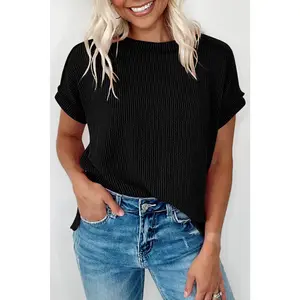 Jade Ribbed Knit Tee
