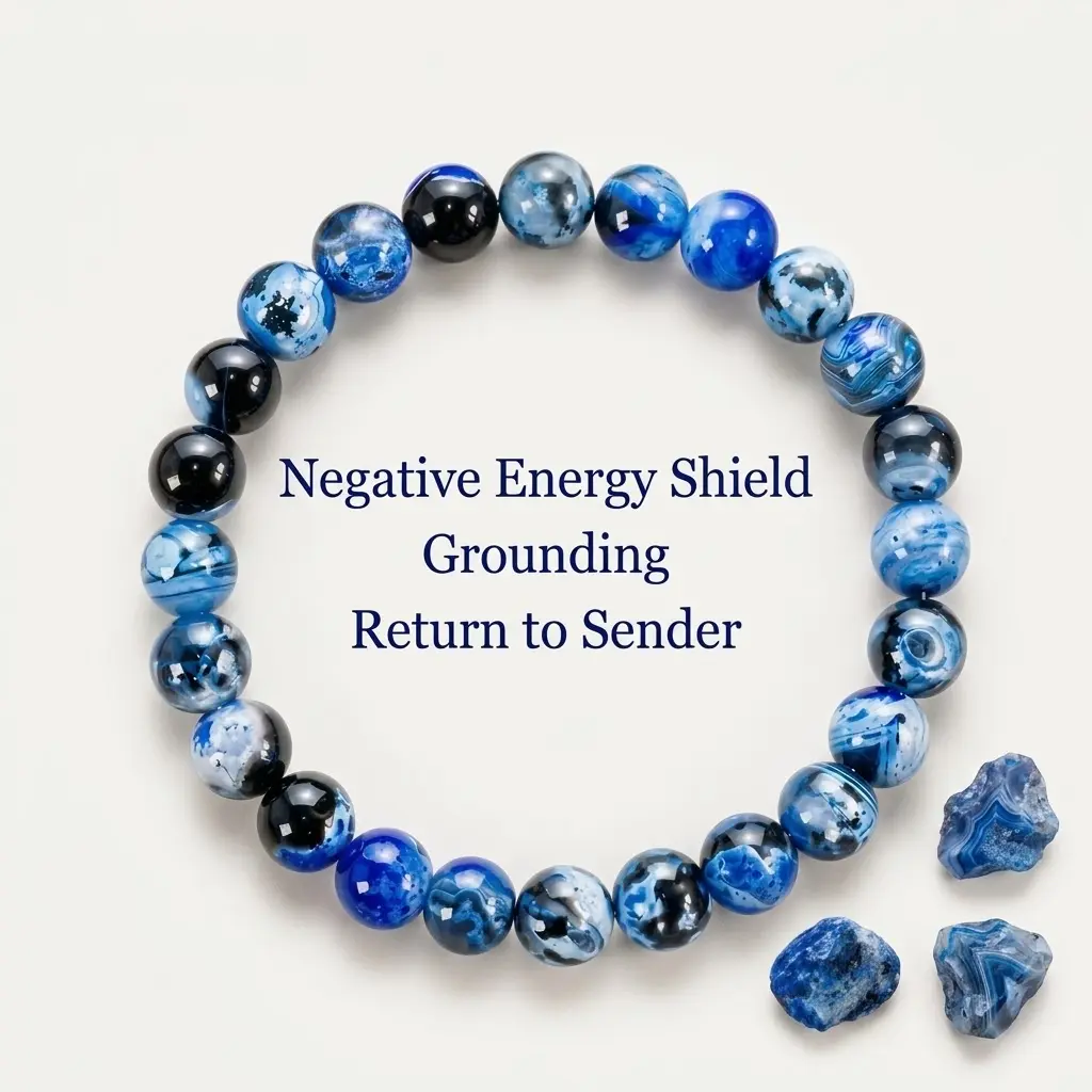 Blue Fire Agate Bracelet for Clarity & Focus - Handmade Healing Crystal for Protection & Memory, Gift for Her/Him, Student Gift, Perfect for Daily Wear, Meditation