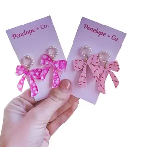 Christmas Bow Earrings - Festive and Adorable