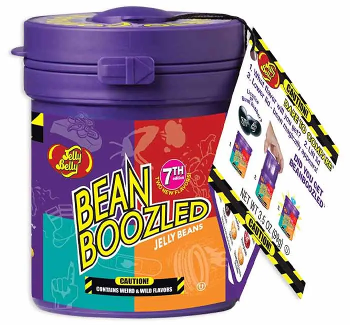 Jelly Belly Bean Boozled 7th Edition Mystery Bean Dispenser – 3.5 oz -Spinner Game with 20 Wild Flavors