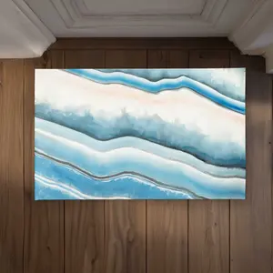 Begin Home Decor CODM21342MDPO4 21 x 34 in. Textured Geode Abstract Blue Indoor & Outdoor Door Mat - Decor