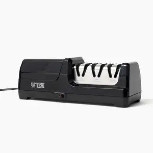 Yatoshi Electric Knife Sharpener with Diamond Abrasives and Precision Angle Guides, 20-Degree Straight-Edge and Serrated Knives, 3 Stage Blade Kitchen