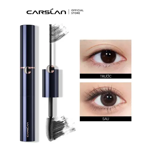 CARSLAN Double Head Mascara Waterproof Smudge Proof 24H Longlasting Defining Curling Lengthening Multiplying No Clumping or Flaking