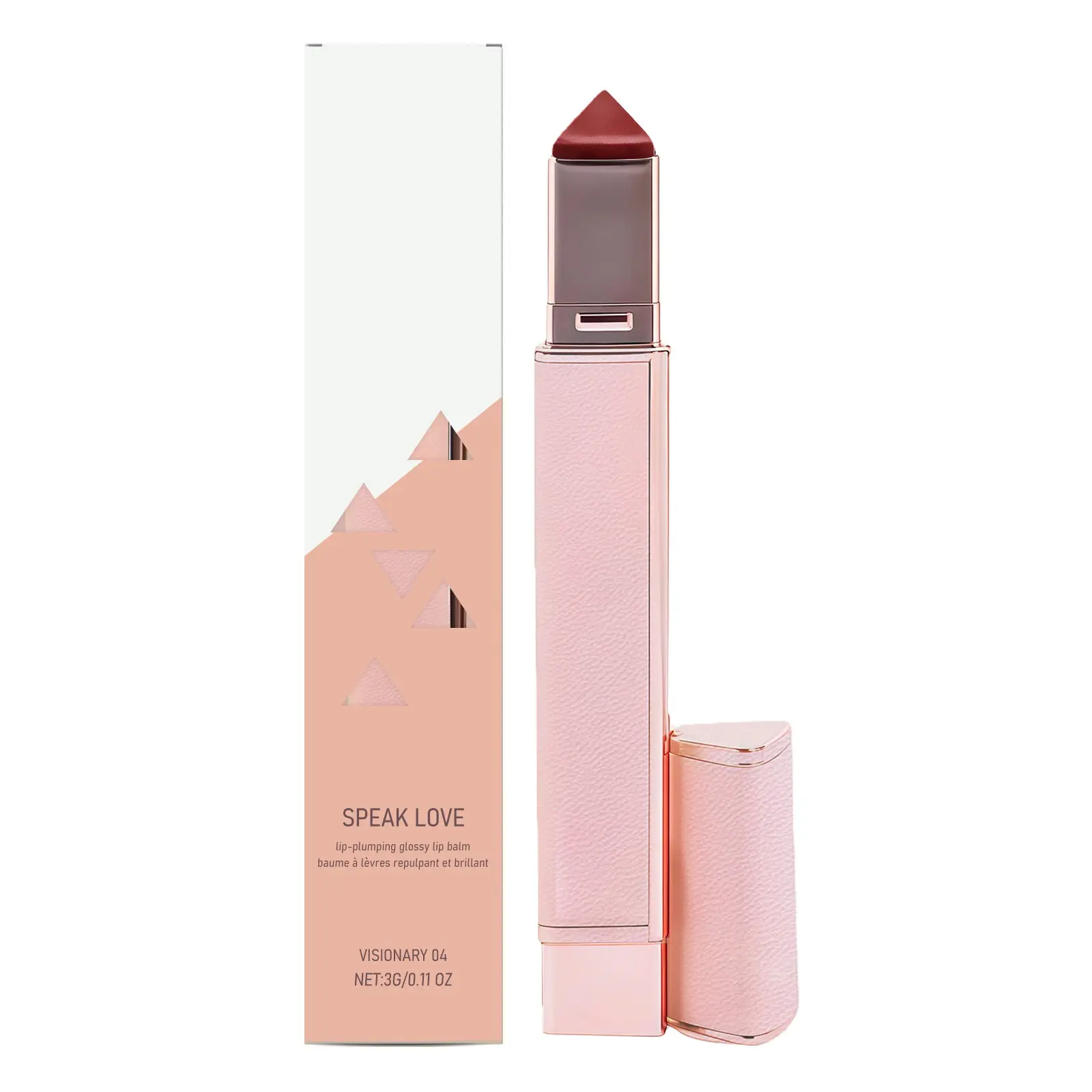Lip-Plumping Glossy Lip Balm (Visionary 04#) Lip Plumper Fruit and Vegetable Extract Moisturizing Nourishing Brightening Plumping Lip Balm Hydrating Lip Lip Care Moisturizing Lip Balms