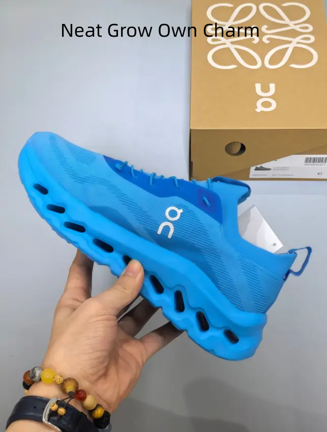 Vibrant all-blue performance sneakers with hollow cushioned sole for running & outdoor trips