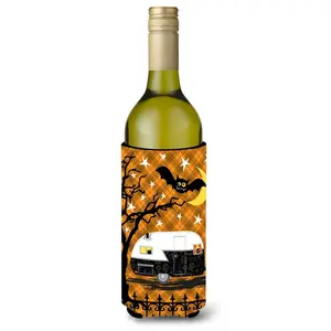 212 MAIN Halloween Vintage Camper 750ml Wine Bottle Insulator Hugger - Collapsible, Washable, Insulating Kitchenware Drinkware Accessory for Wine, Tea Beverages