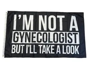 I'm Not A Gynecologist But I'll Take A Look Flag 3x5 wall decor banner flag garage decor Gift Pack Room Ornaments Decoration Hanging wishing funny