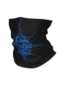 1 piece Positive Vibes Inspirational Word Cloud Bandana Neck Gaiter Face Scarf Multifunctional Headwear Cycling Unisex Adult Windproof