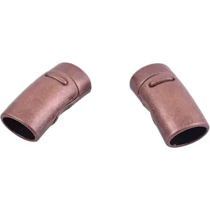 5 Sets 10.3x6.5mm Antique Copper Color  Clasp for Licorice Leather/Bracelet