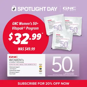 GNC Women’s 50+ Vitapak, 5-in-1 Multivitamin Pack, Healthy Hormones, Brain Health, Metabolism, Bone Strength, Edible Dietary Supplement, 30 Servings