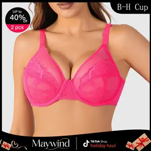 【Maywind】 Minimizer Bras for Women Enchante Full Coverage Underwire Bras Plus Size Lifting FloralLace Brafor Heavy Breast 38DD Size Comfortable Stylish Fit  bra push up bra holiday haul
