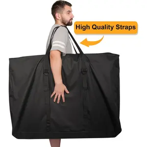 Oxford fabric oversized furniture storage bag, Portable storage bags, Storage Organizer, zipper bag with handle buckle extension, large outdoor chair and folding bed storage, black, 43.3 x 29.13 x11.02 inches, portable, durable, suitable for zero gravity