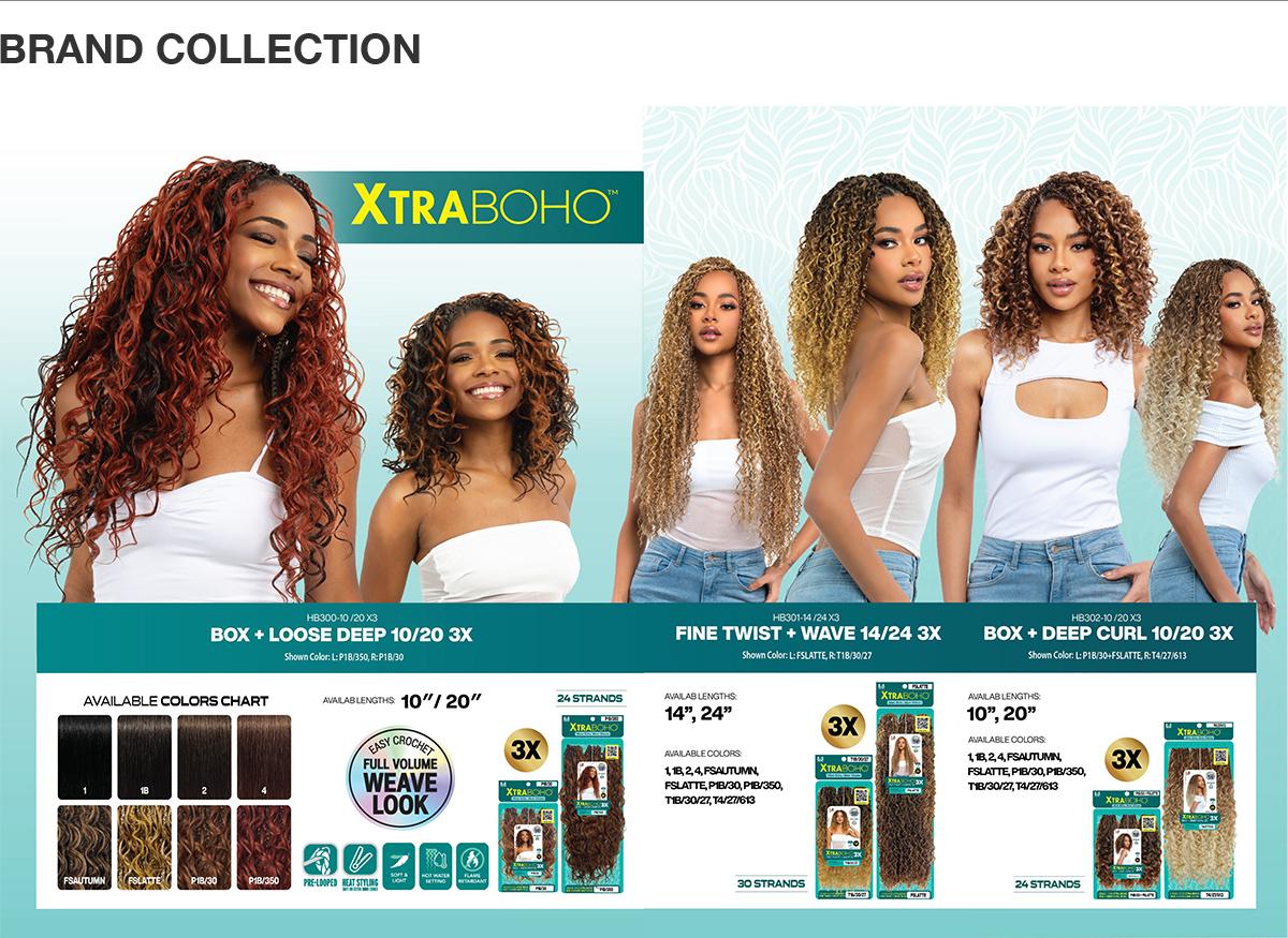Bobbi Boss Crochet Braids Xtra Boho Box Fine Twist+Wave 24" 3X	