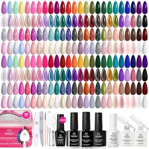 Beetles Fall Nail Fest Gel Nail Polish Set - Nail Nook Gel Polish Kit Base Glossy Matte Glitter Top Coat Neon Glitter Pearl Cat Eye White Red Pink Nude Nails Gift for Women Black Friday Winter Nail Christmas Gift