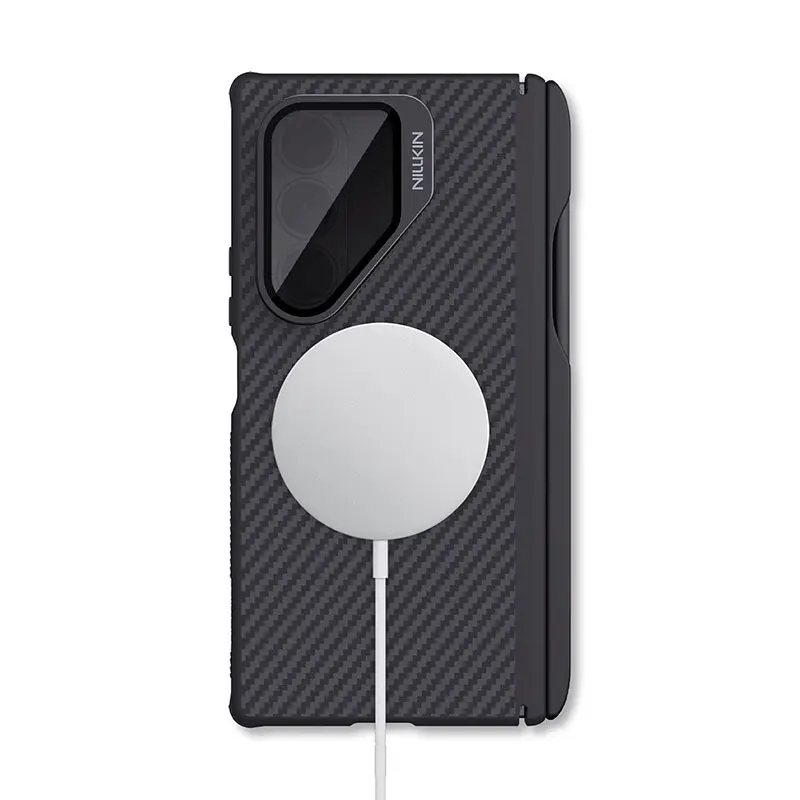Nillkin MagSafe-Compatible Aramid Fiber Casing for Galaxy Z Fold 7 Smartphone - Aramid Carbon Fiber Protector, Stylus Pen, Tinted Camera Cover, Casual Fashion Compact Handheld Accessory, Cellphone, Going Out