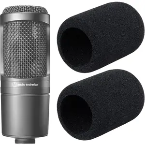 Audio-Technica AT2020 Pop Filter - 2 count AT2020 Microphone Windscreen for Audio Technica AT2020 and AT-2035 AT-2050 ATR2500 ATR2500X AT-4040 Microphones (Black)