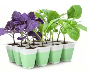 Seed Starter Tray, 48 Cells Indoor Seed Starter Kit, Flexible Silicone Designed