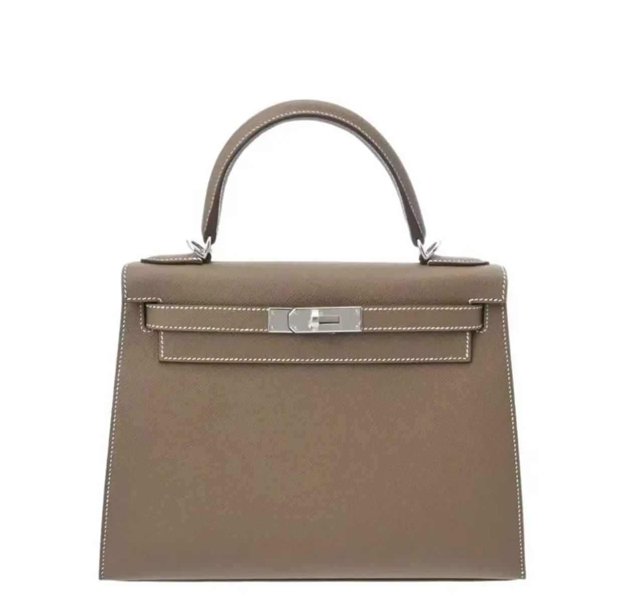 Pre-owned HERMÈS epsom Top Handle Bags Kelly 25 Etoupe Handbag 4000013711678