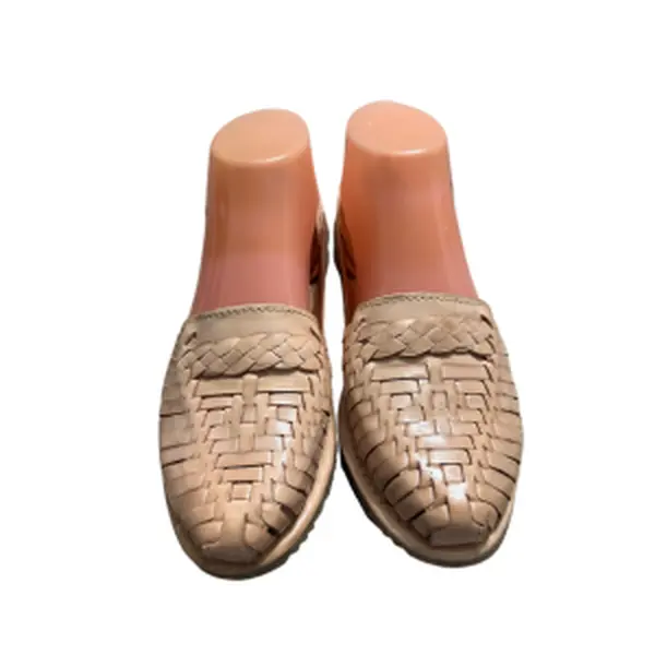 Women's Genuine Leather Huarache Shoes | Handmade Mexican Woven Flats | Comfortable Slip-On Sandals