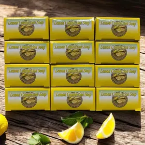 LEMON Complexion Soap with Lemon Oil and Wheat and Oat Bran-Set of 12 each-125g total 1500g-Body Care and Skin Repair Body Wash.