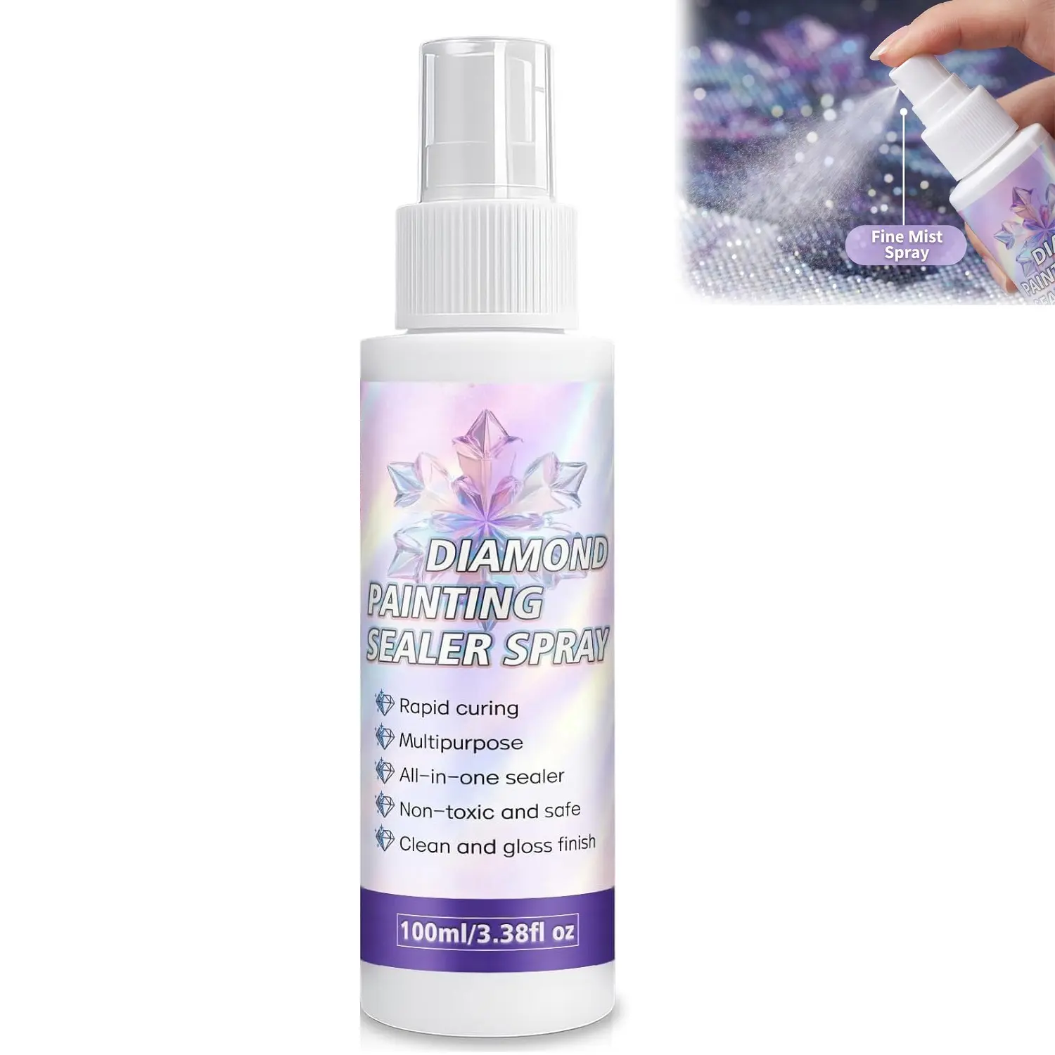 Diamond Painting Sealer Spray, Quick-Drying for Instant Protection, Enhanced Shine, Long-Lasting Hold, Prevents Dust & Fall-Off, Easy Application, Diy Craft Supplies