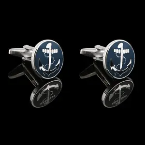 GTHIC Anchor Brass Marine Cufflinks Personalized Birthday Gifts for Men Daily Wear