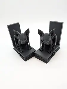Gothic Bat Bookends – Dark Fantasy Shelf Decor