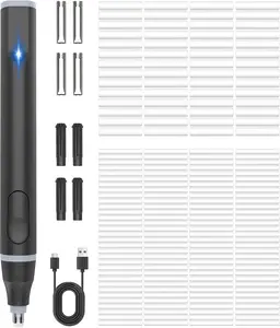 USB C Rechargeable Electric Pencil Eraser with 220 Eraser Refills 2 Eraser Sizes Comfort Grip Art Eraser for Drawing Ideal for Artists Students Sketch Engineers Black