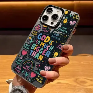 Trendy and protective phone case with inspirational fonts, suitable for various iPhone models including the latest releases, lightweight and durable, scratch-resistant, perfect gift for anniversaries, birthdays, Thanksgiving, and Christmas