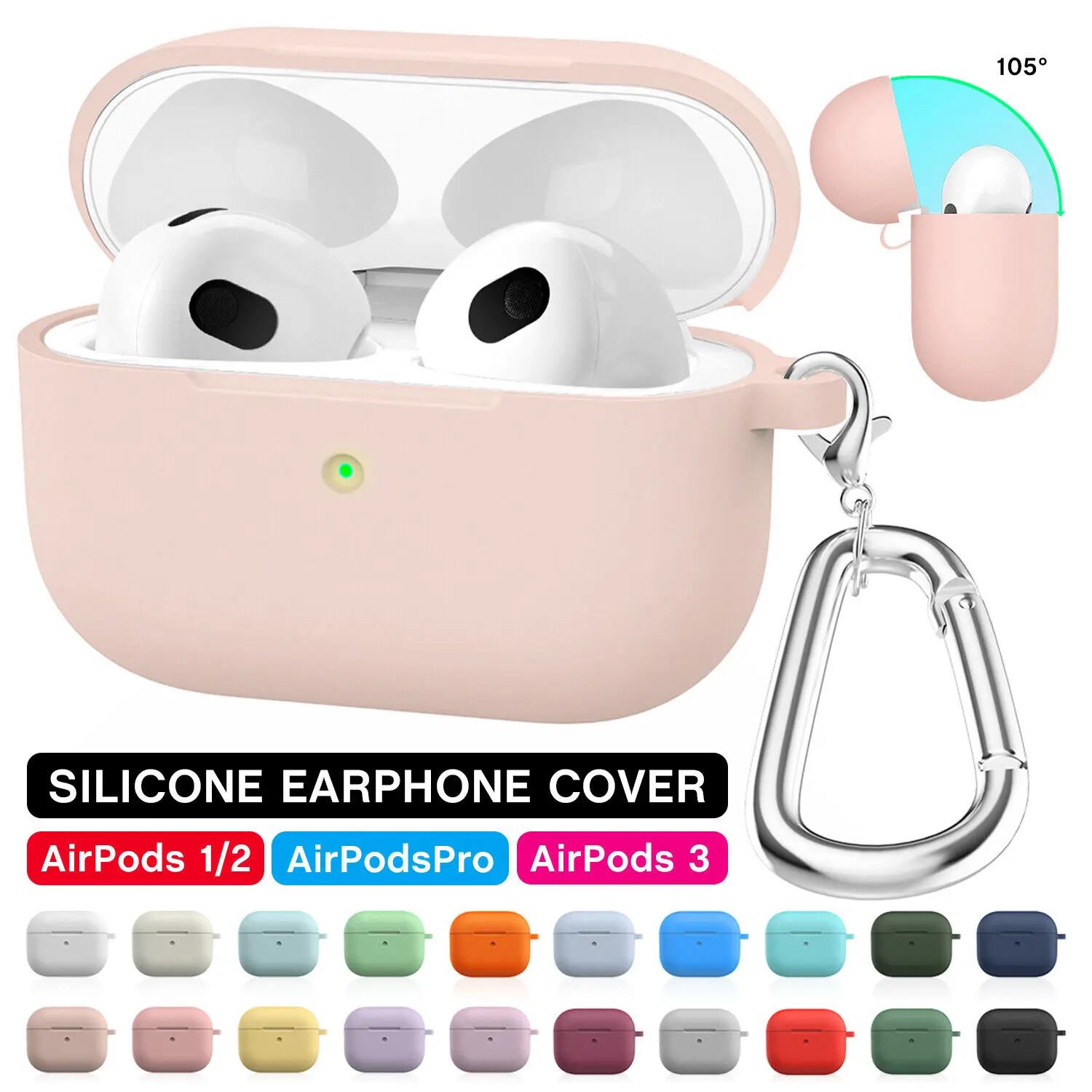 For AirPods Pro Case Cover,Soft Silicone Protective Case for Apple AirPods 4 Pro 3rd/2nd/1st Generation for Women Men, Accessories with Keychain, For AirPods Pro 2 AirPods 3 2 Case Silicone Protector Shockproof Cover +Keychain